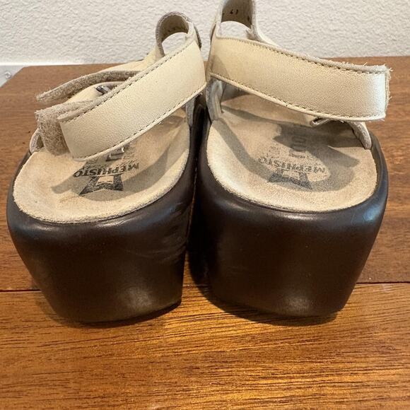Mephisto Mobils Sandals Womens 10.5 Size 41 EU Leather Wedge Comfort Hook & Loop - Picture 4 of 11